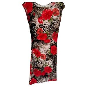 Joseph ribkoff Floral Print Sleeveless Dress size 6 leopard animal print